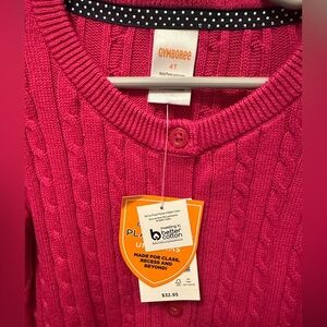 Gymboree Pink Cable Knit Cardigan NWT